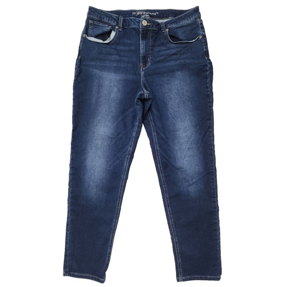 Maurices Jeans M Jeans Sz 16 Reg Womens High Rise Dark Wash Blue Denim Jeggings - Picture 6 of 10
